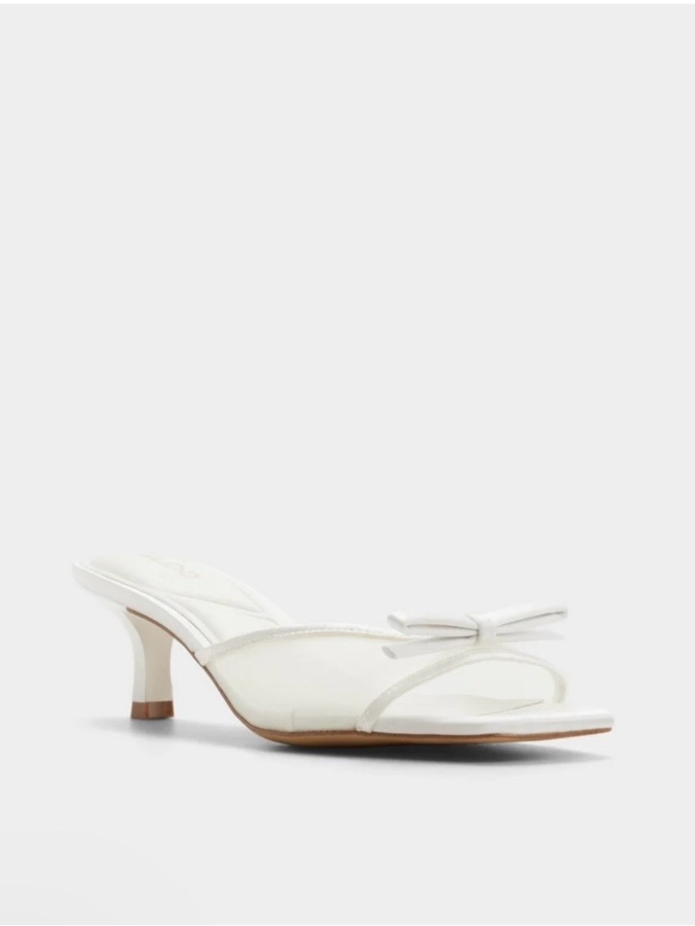 Aldo White Bow Kitten Heel Mule